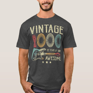 22nd Birthday Womens Mens Vintage Awesome 2000 Gui T-Shirt