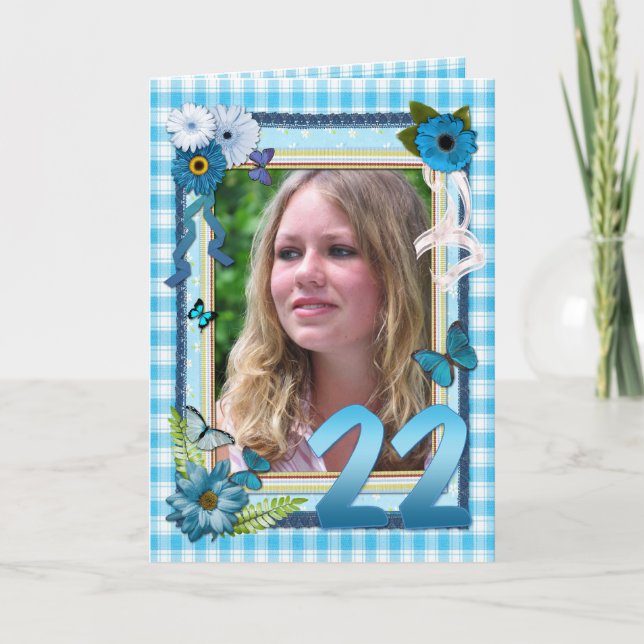 22nd photo card for a birthday (Front)