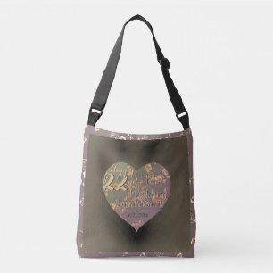 22nd Wedding Anniversary Coppery Heart Rose Crossbody Bag