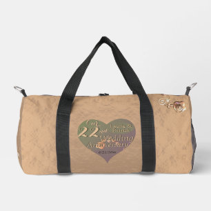22nd Wedding Anniversary Heart Rose  Duffle Bag