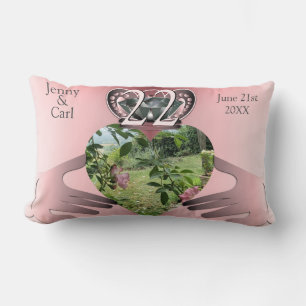 22nd Wedding Anniversary Photo Copper Claddaugh Lumbar Cushion