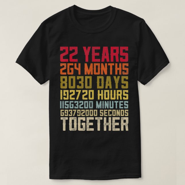 22nd Wedding Anniversary s For Married Couples Mat T-Shirt (Design Front)