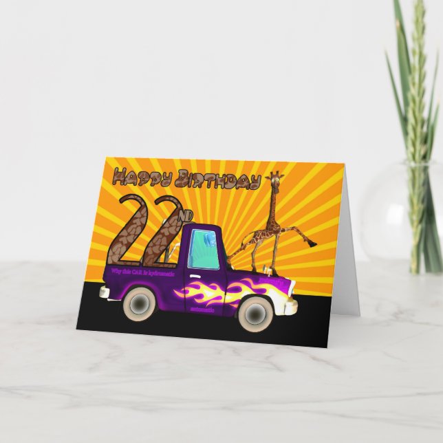 22nd, Why this Giraffe is like Grease Lightning, B Card (Front)