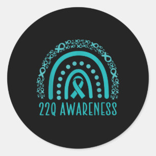 22q Awareness, 22q Rainbow, Digeorge Syndrome Awar Classic Round Sticker