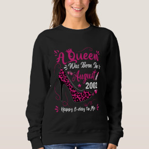 22th Birthday High Heel A Queen Was Born In August Sweatshirt