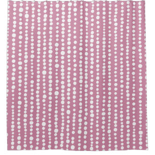 230216 - White on Cashmere Rose Shower Curtain