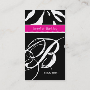 232 Animal Business Card Zebra Beauty Salon Pink