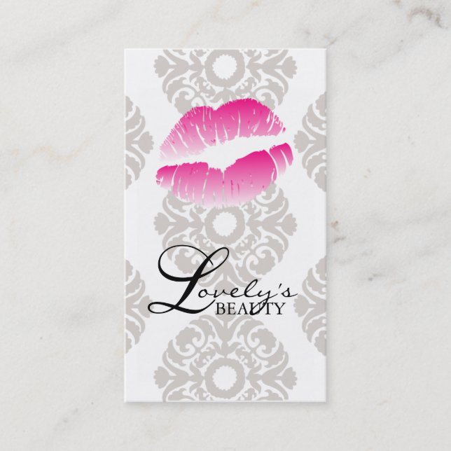 232 Beauty Business Cards Lips Makeup Pink (Front)