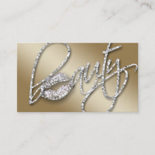 232 Cosmetologist Business Beauty Text Gold Ice Business Card