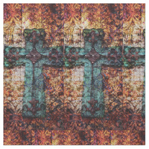 232 Cross Vintage Antique Rustic c . Fabric