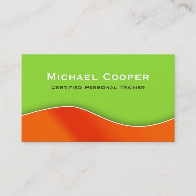 232 Fitness Business Card Professional Lime Orange (Front)