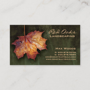 232 Landscaping Business Card Green Maple Leaf