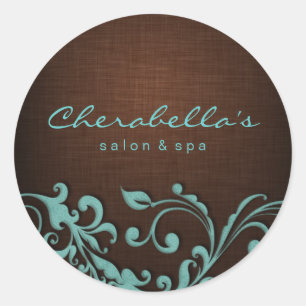 232 Linen Salon spa sticker blue brown