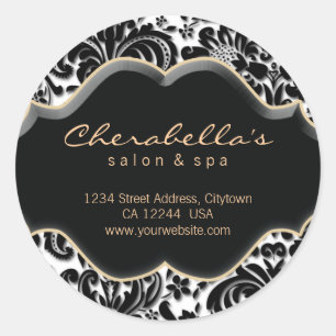 232 Salon Spa Sticker Bronze gold Damask