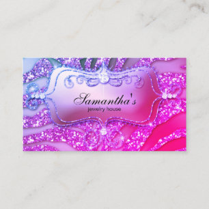232 Sparkle Jewellery Business Zebra Gold Pink Business Card