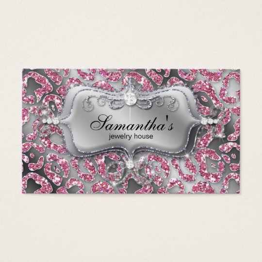 232 Sparkle Jewellery Zebra Classy Pink Business Card