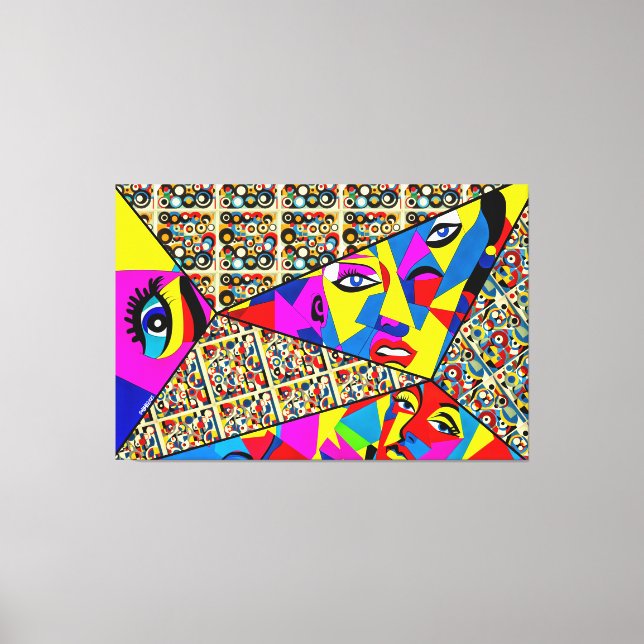 23_015, Geometric, Cubism, Abstract Canvas Print (Front)