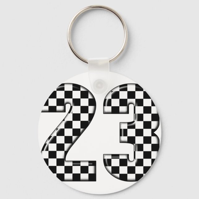 23 auto racing number key ring (Front)