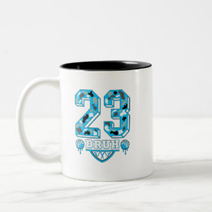23 bruh Camo Gamma Blue Matching , gamma blue, bas Two-Tone Coffee Mug