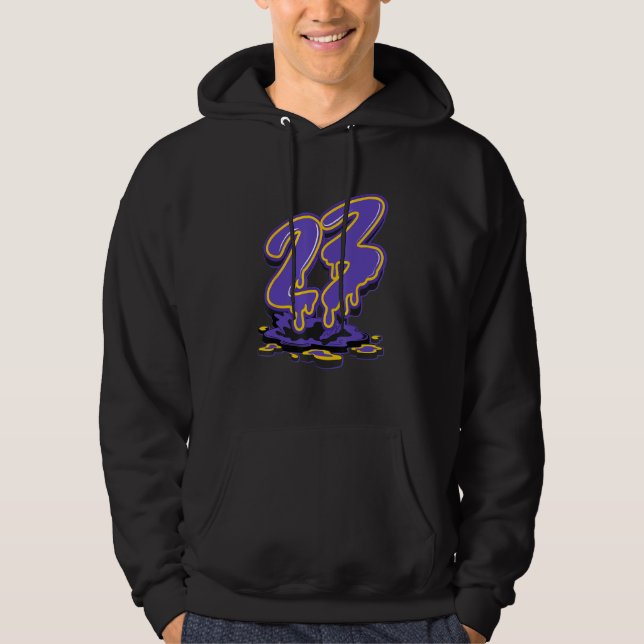 23 Drip Black Field Purple 12s Matching Hoodie (Front)