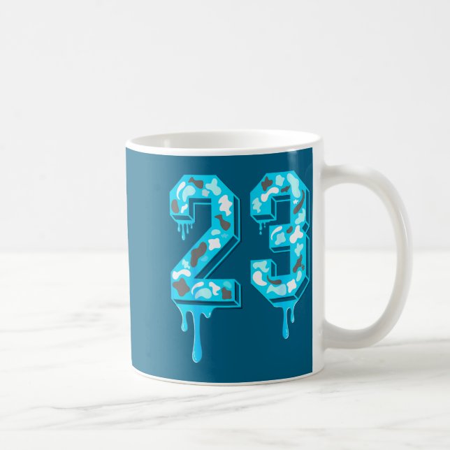 23 Drip Camo Gamma Blue Matching  Coffee Mug (Right)