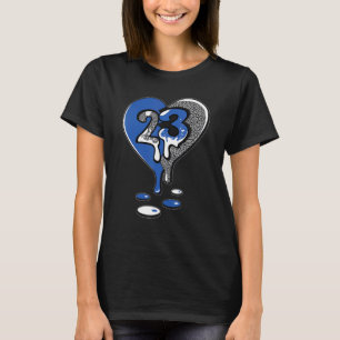 23 Drip Heart Blue Cement 3s Unisex Matching T-Shirt