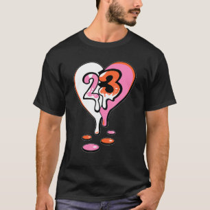 23 Drip Heart GS Pinksicle 5s Matching T-Shirt