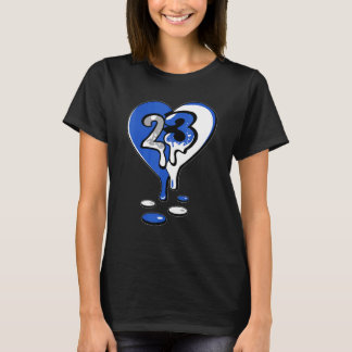 23 Drip Heart Retro Stealth 5s Matching T-Shirt