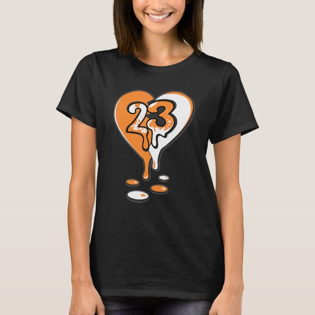 23 Drip Heart WMNS Citrus 11s Matching T-Shirt (Front)