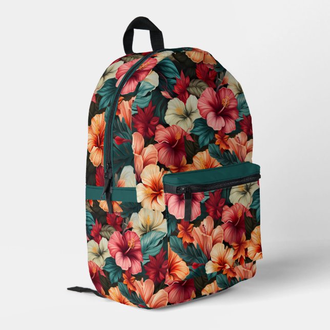 #23 Floral Pattern Printed Backpack (Back Corner Left)