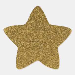 23 Gold Glitter Print Sparkles Star Sticker