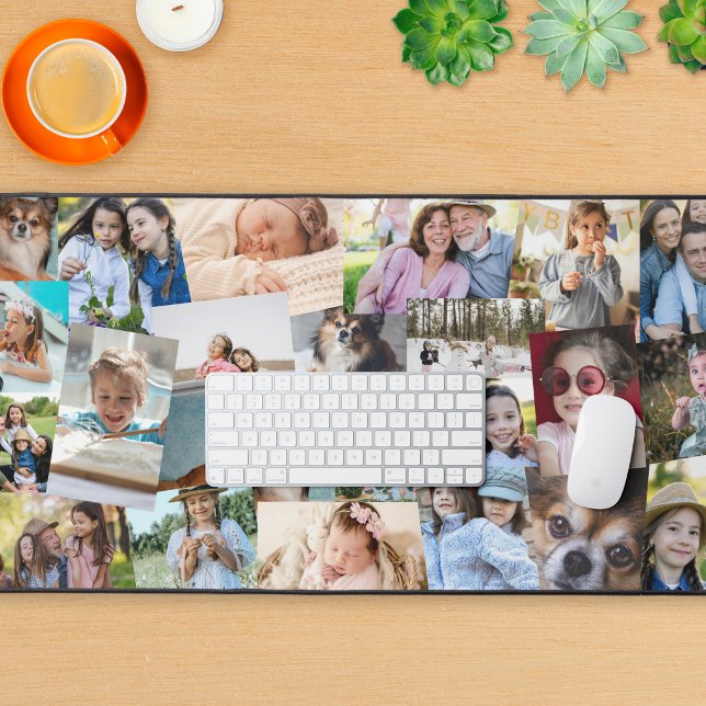 23 Haphazardly Overlapping Photos Collage Template Desk Mat (Creator Uploaded)