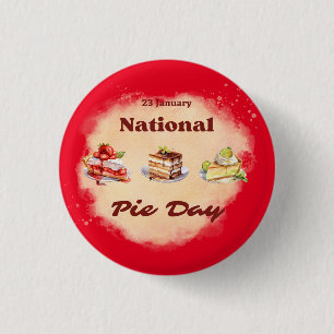 23 January National Pie Day 3 Cm Round Badge