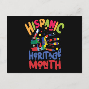 23.National Hispanic heritage Month all countries. Announcement Postcard