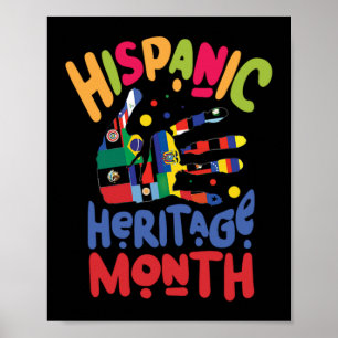 23.National Hispanic heritage Month all countries. Poster