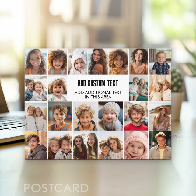 23 Photo Collage with Text Box Postcard (Photo Postcard - Customize with your favorite photos)