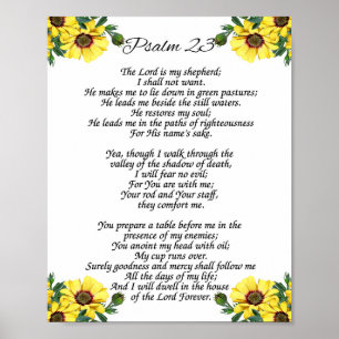 23 Psalm, The Lord is my shepherd Poster