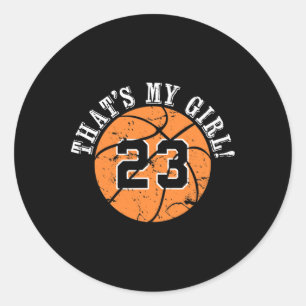 23 Sketll Player That's My Girl Cheer Mom Dad Team Classic Round Sticker