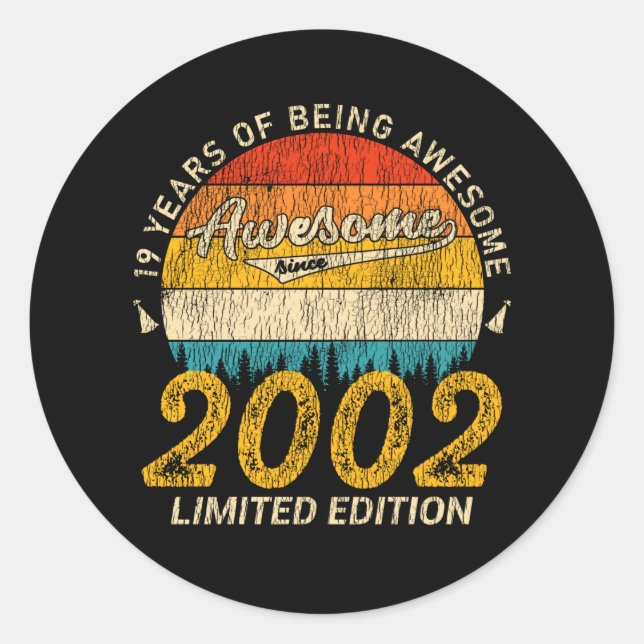 23 Year Old Bday Retro Awesome 23rd Birthday Gift Classic Round Sticker (Front)