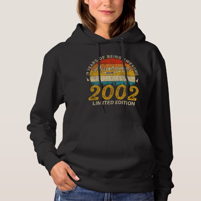 23 Year Old Bday Retro Awesome 23rd Birthday Gift Hoodie (Front)