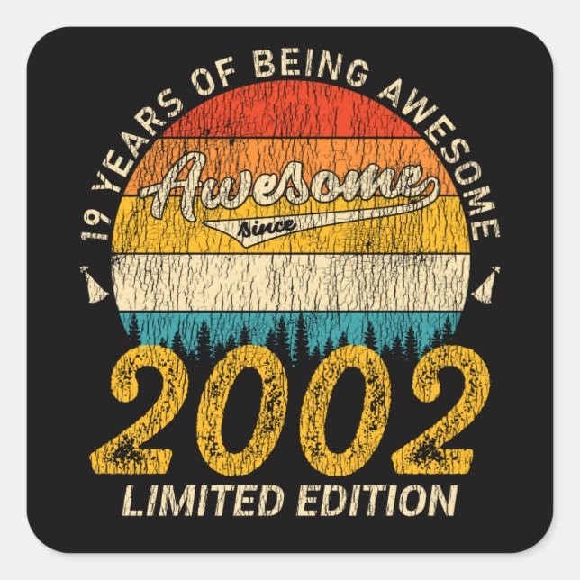 23 Year Old Bday Retro Awesome 23rd Birthday Gift Square Sticker (Front)