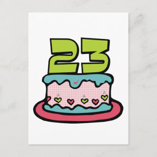 23 Year Old Birthday Cake Postcard