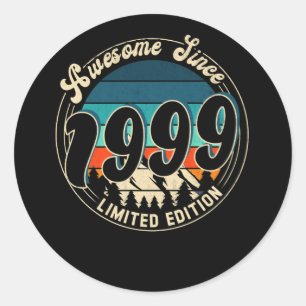 23 Year Old Vintage 23rd Year Old Birthday 1999 Classic Round Sticker