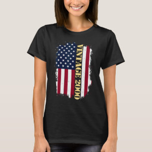 23 Year Old Vintage US Flag 2000 American Flag 23r T-Shirt