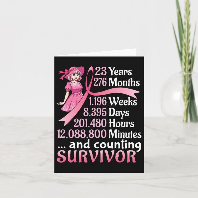 23 Years 276 Months And Counting Breast Cancer Sur Card (Front)