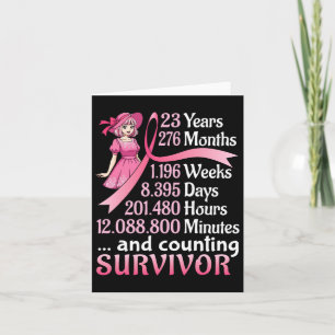 23 Years 276 Months And Counting Breast Cancer Sur Card