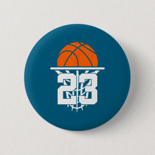 23 Years Basketball 23rd Birthday 6 Cm Round Badge