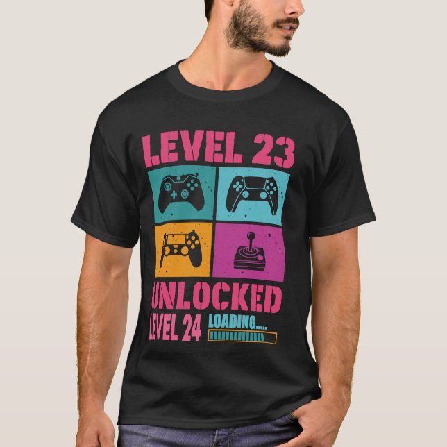 23 Years Old 23rd Birthday Girl Awesome Level 23 U T-Shirt (Front)