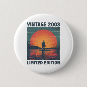 23 Years Old Gift 2003 Fishing Fisherman Fish 22nd 6 Cm Round Badge