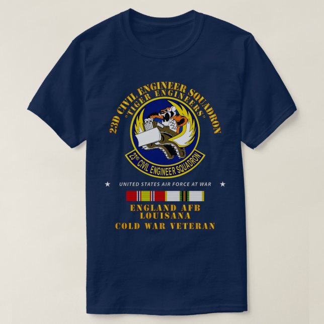 23d Civil Engineer Squadron Tiger Engineers Englan T-Shirt (Design Front)